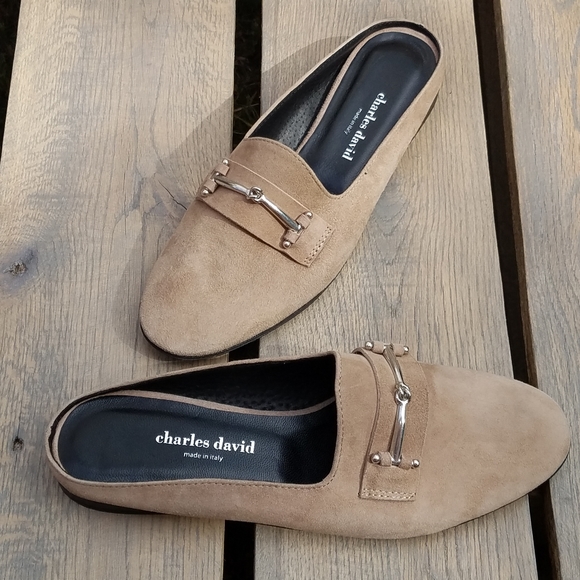 Charles David Suede Leather Classic Loafer Mule Itay - Picture 13 of 16